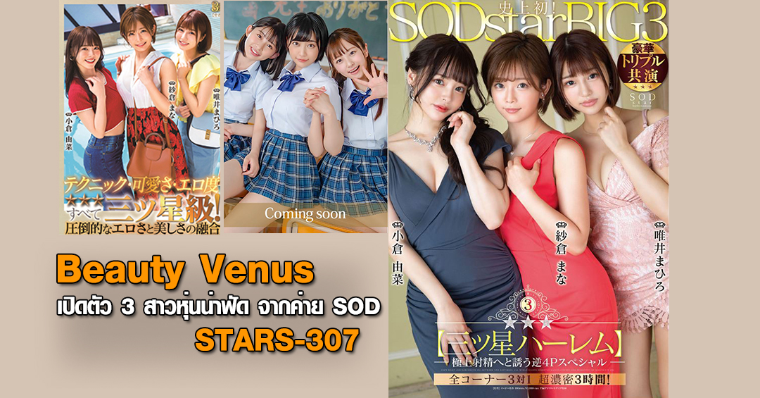 STARS-307 : Beauty Venus  เปิดตัว 3 สาว AV หุ่นหน้าฟัด จากค่าย SOD